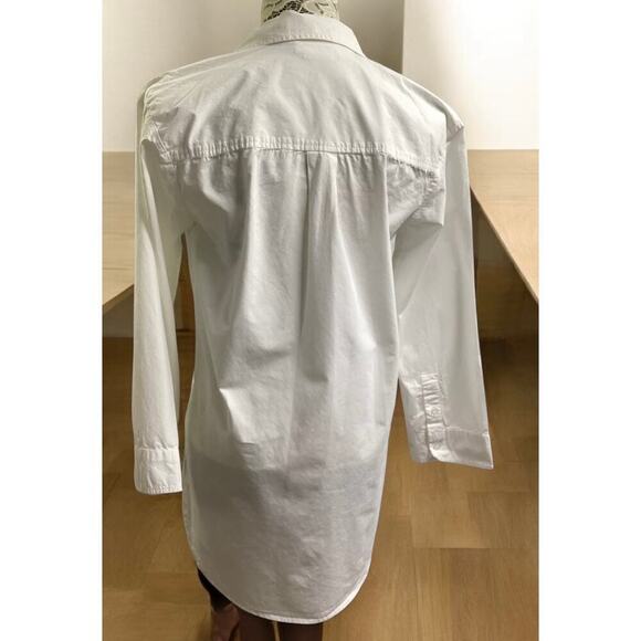 Anthropologie long-sleeved popover shirt cotton V-neck buttoned cuffs size S - Picture 3 of 6